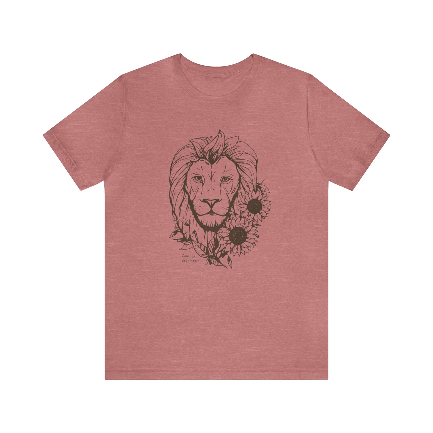 Lion Sunflowers T-shirt | Courage Dear Heart