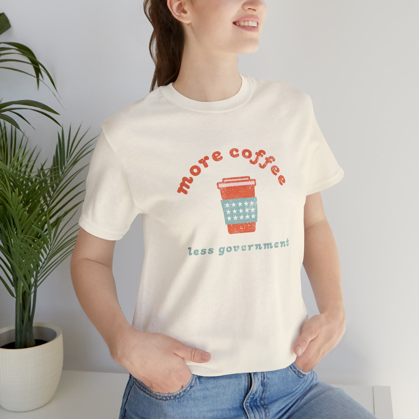 More Coffee Less Government T-shirt | USA T-shirt