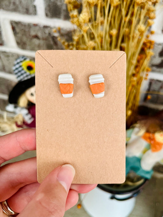 Pumpkin Latte Stud Earrings