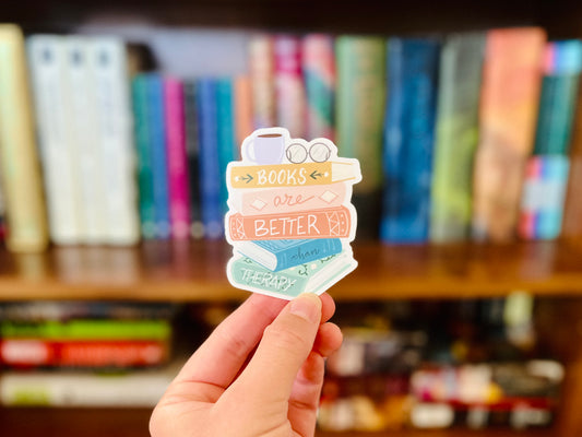Books are Better than Therapy sticker