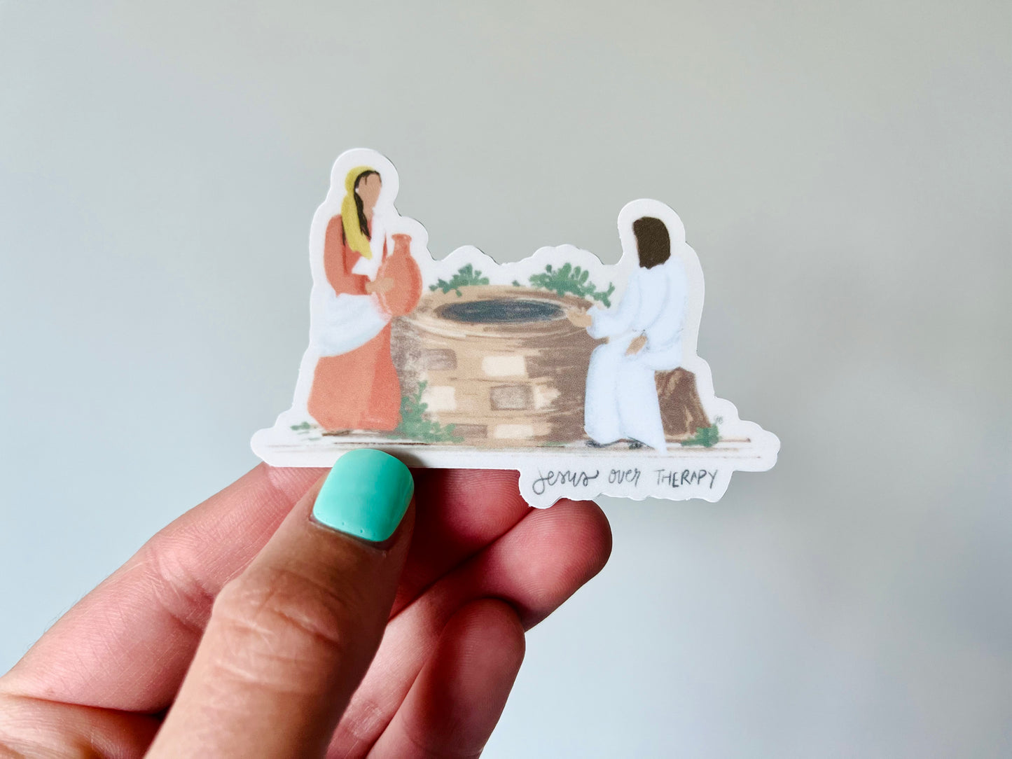 Jesus over Therapy sticker