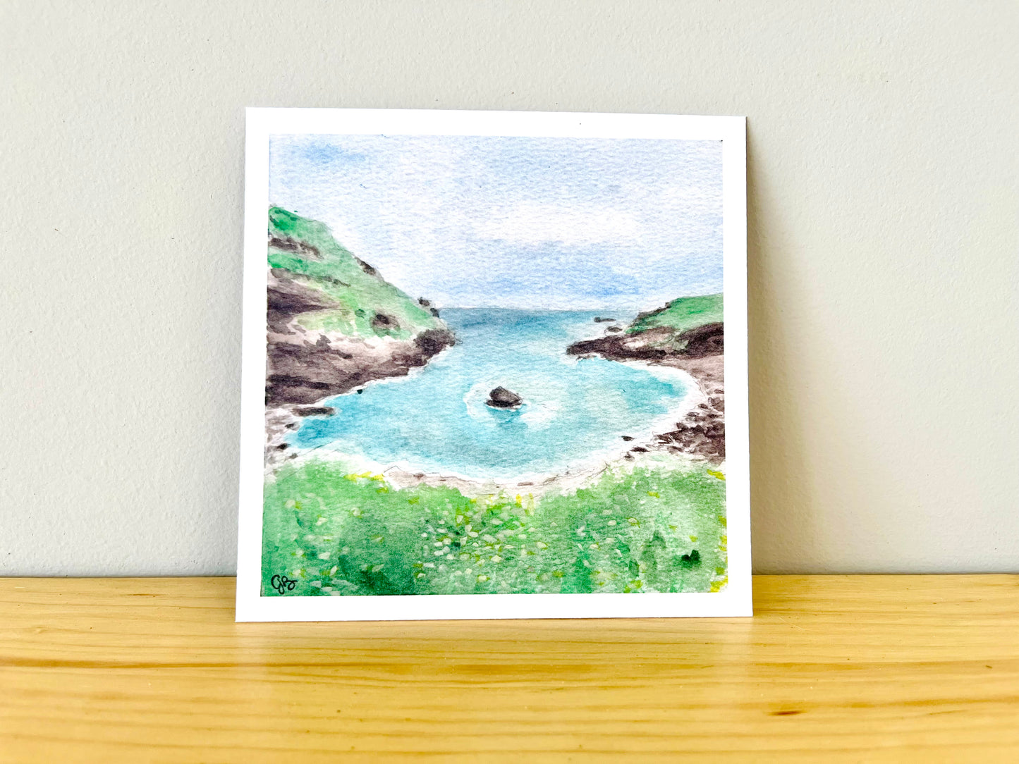 Cove at Tintagel | 5x5" Watercolor Fine Art Print