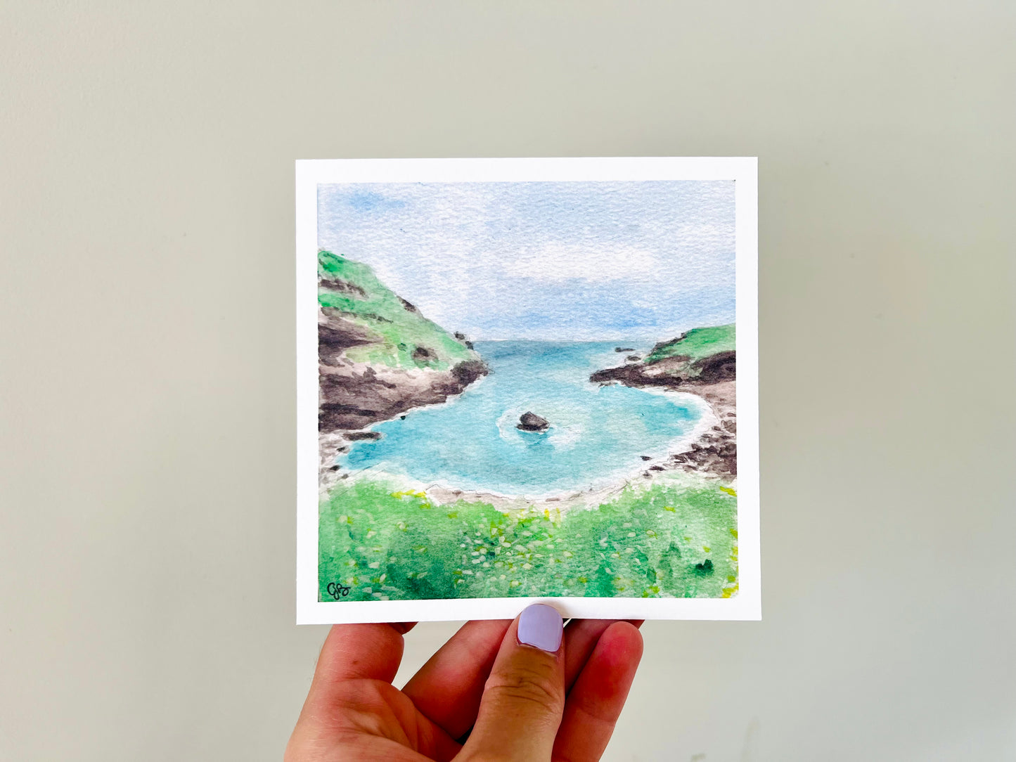 Cove at Tintagel | 5x5" Watercolor Fine Art Print