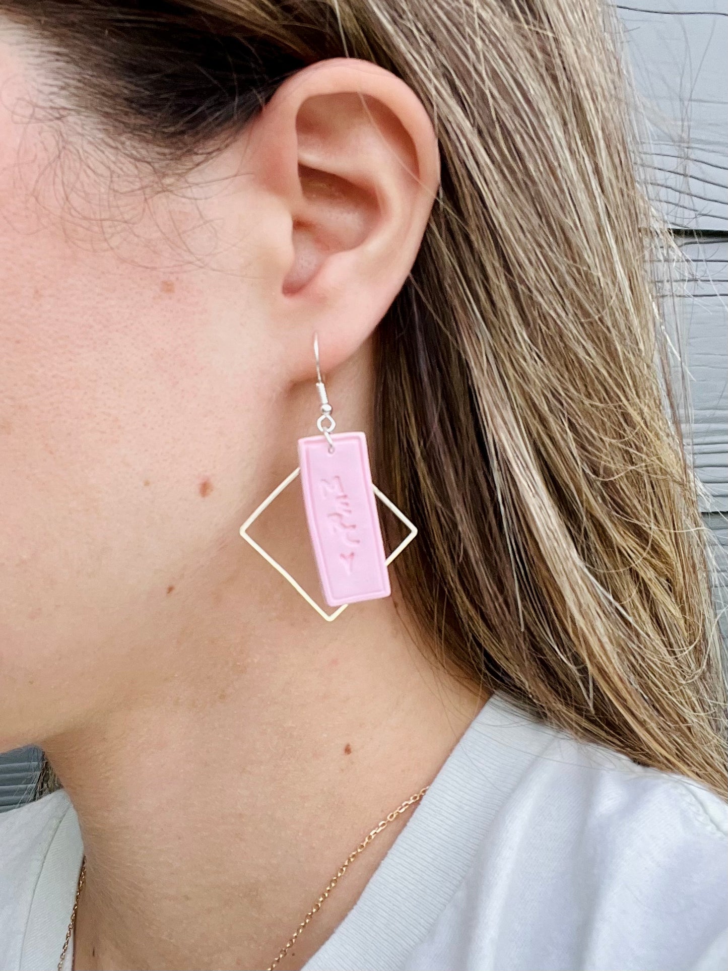 Goodness & Mercy clay Earrings - Ballerina Pink