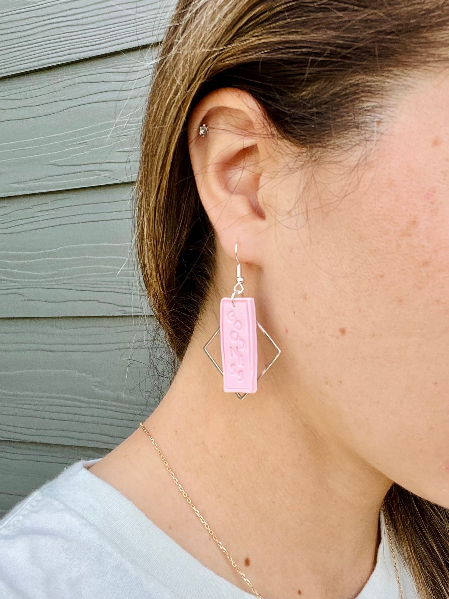 Goodness & Mercy clay Earrings - Ballerina Pink