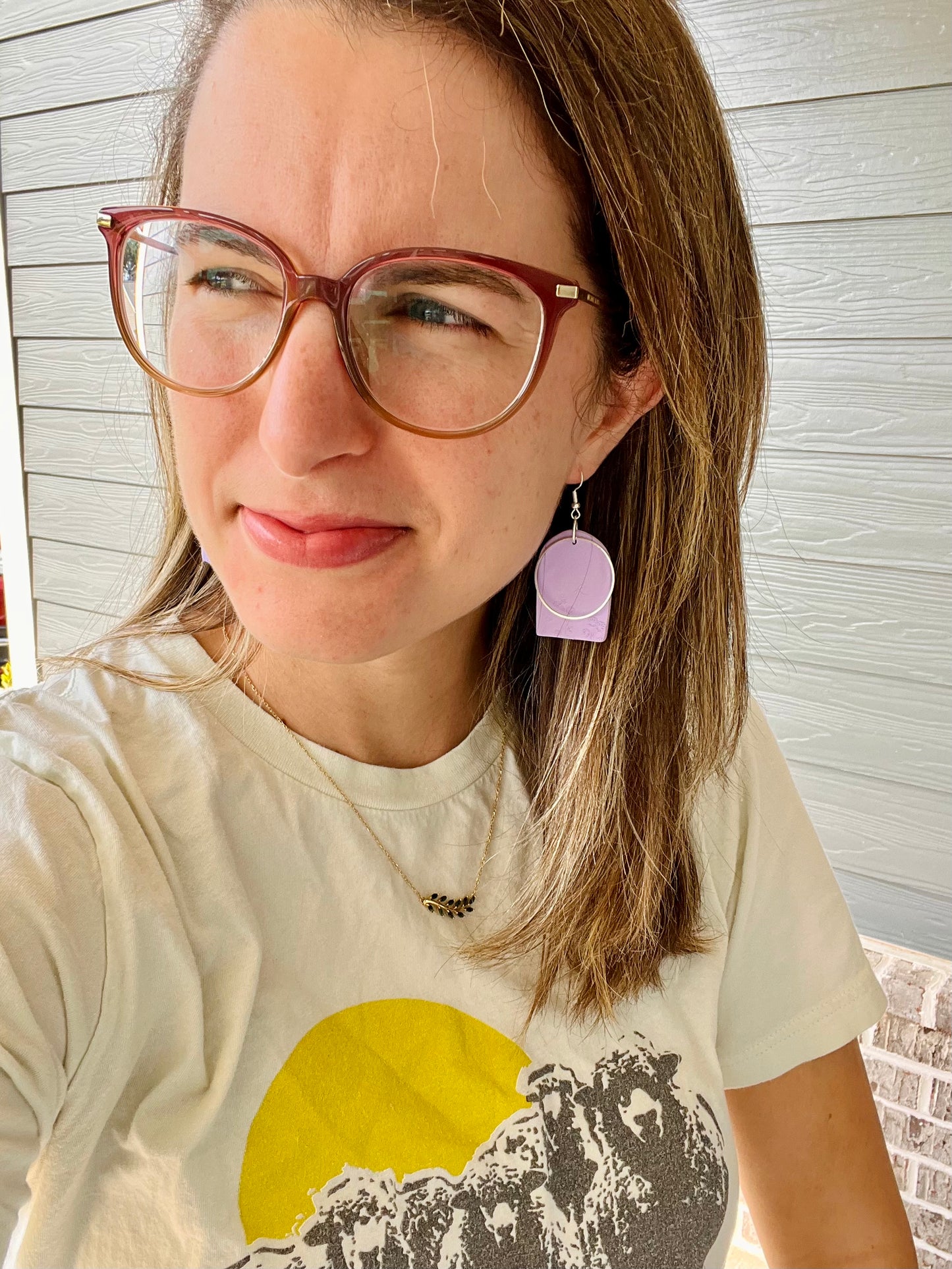 Consider the Wildflowers clay Earrings - Lilac