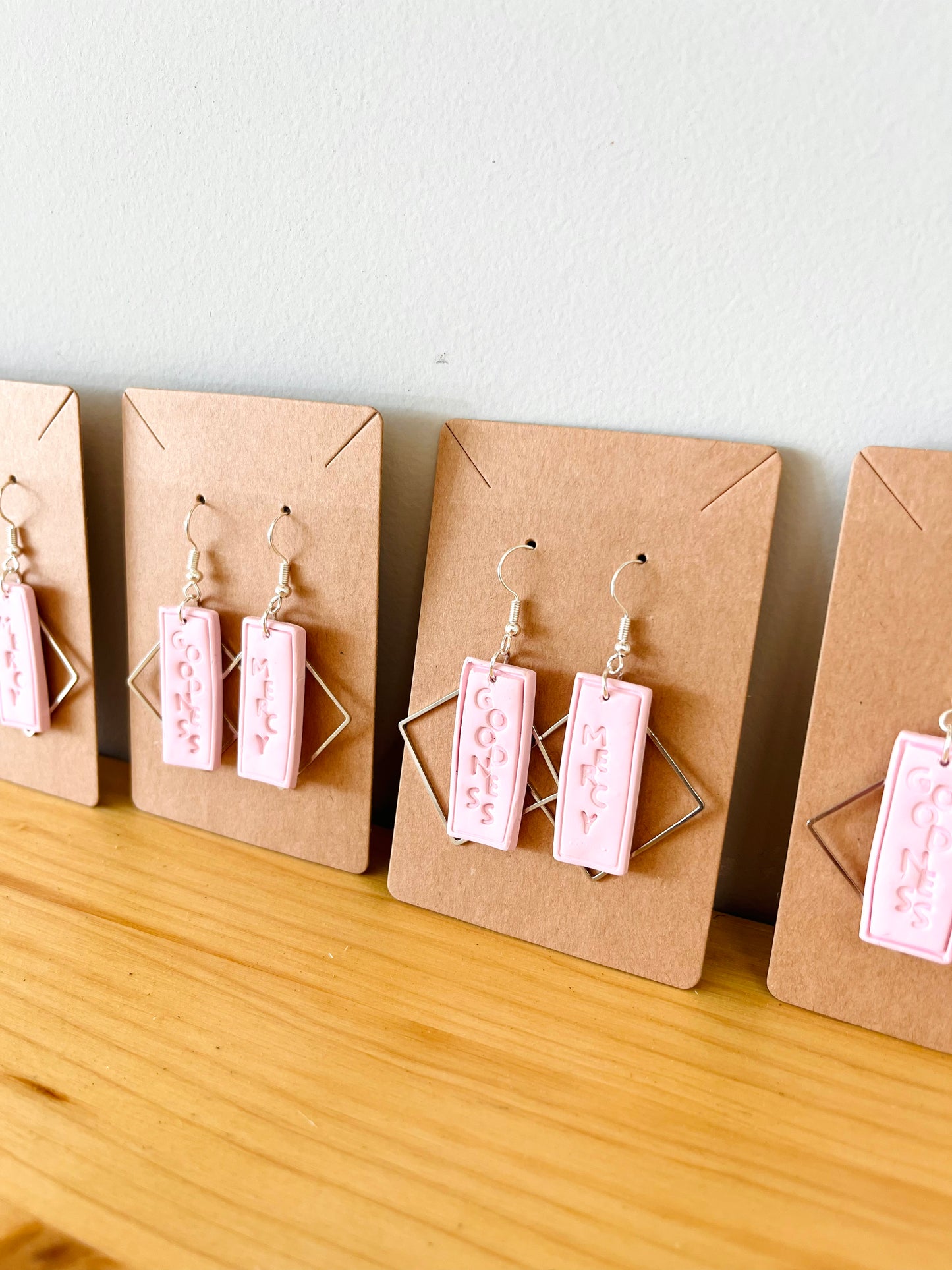 Goodness & Mercy clay Earrings - Ballerina Pink