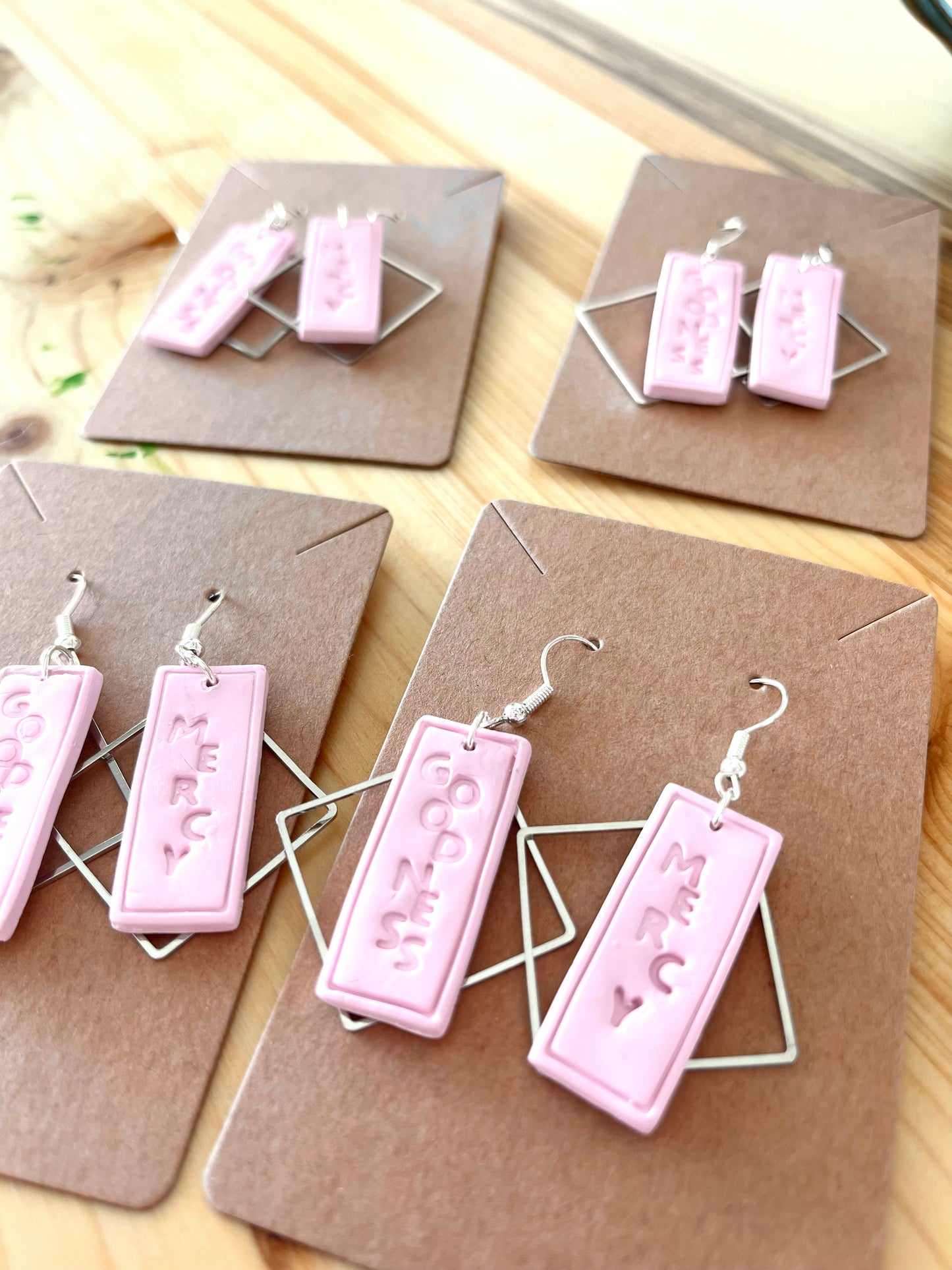 Goodness & Mercy clay Earrings - Ballerina Pink