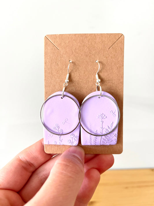 Consider the Wildflowers clay Earrings - Lilac