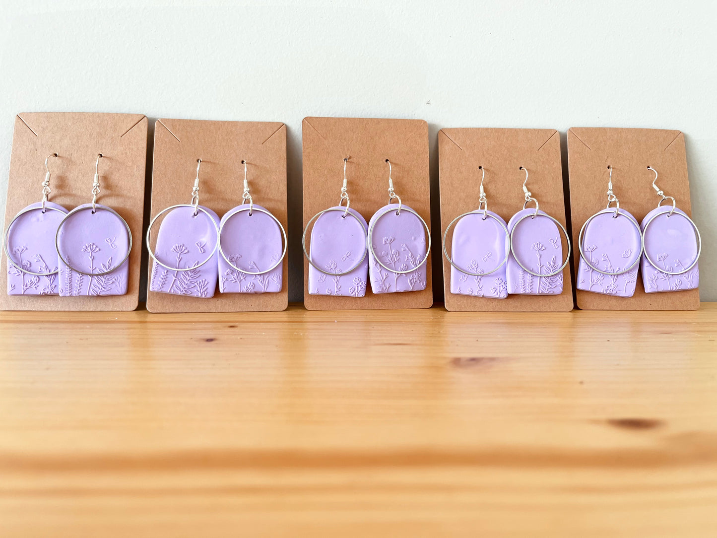 Consider the Wildflowers clay Earrings - Lilac