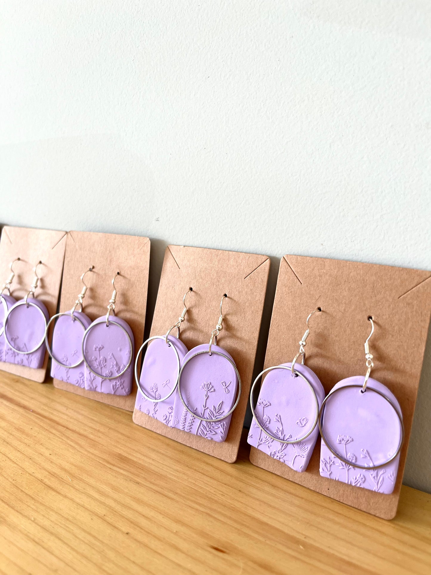 Consider the Wildflowers clay Earrings - Lilac