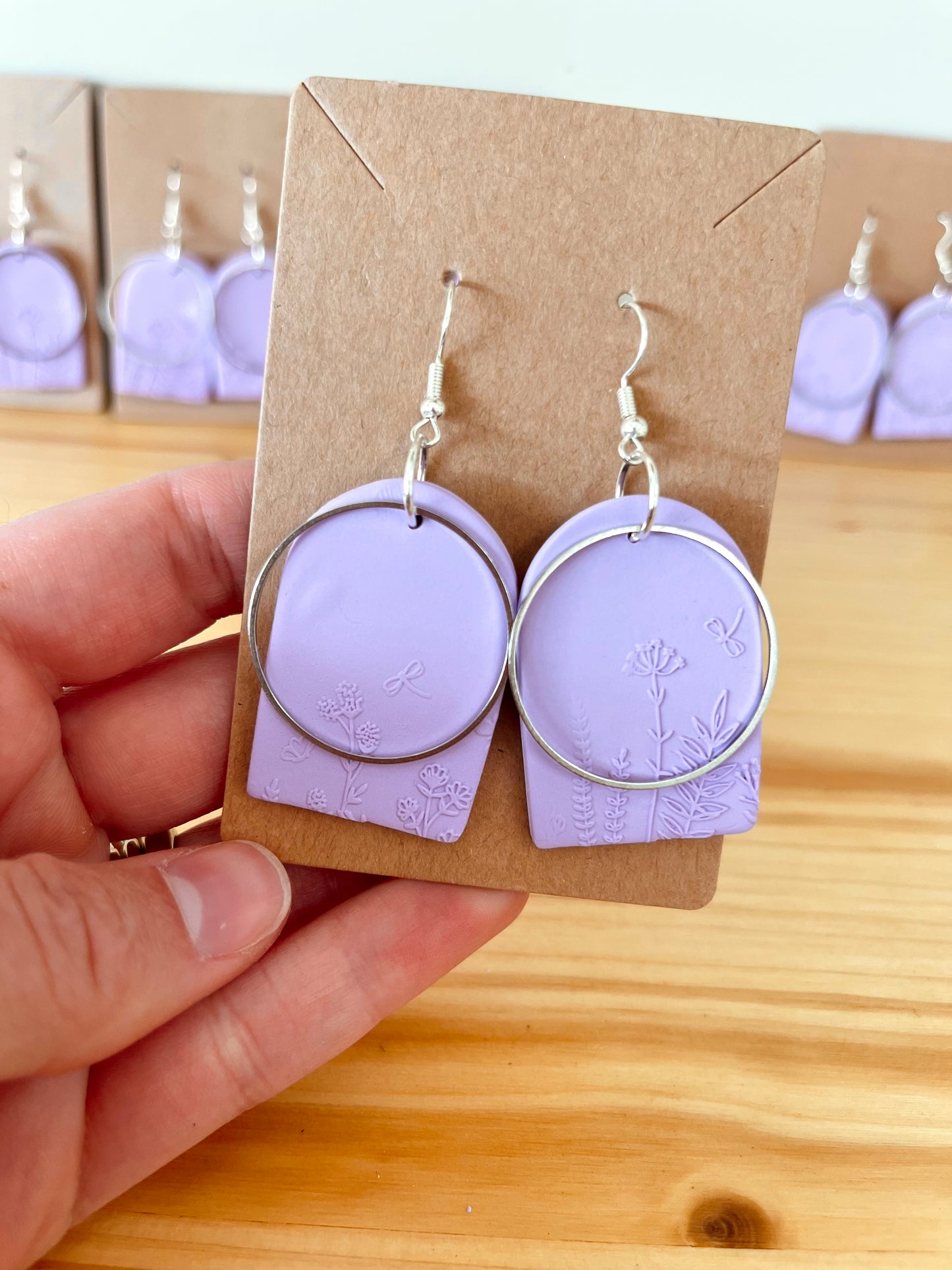 Consider the Wildflowers clay Earrings - Lilac