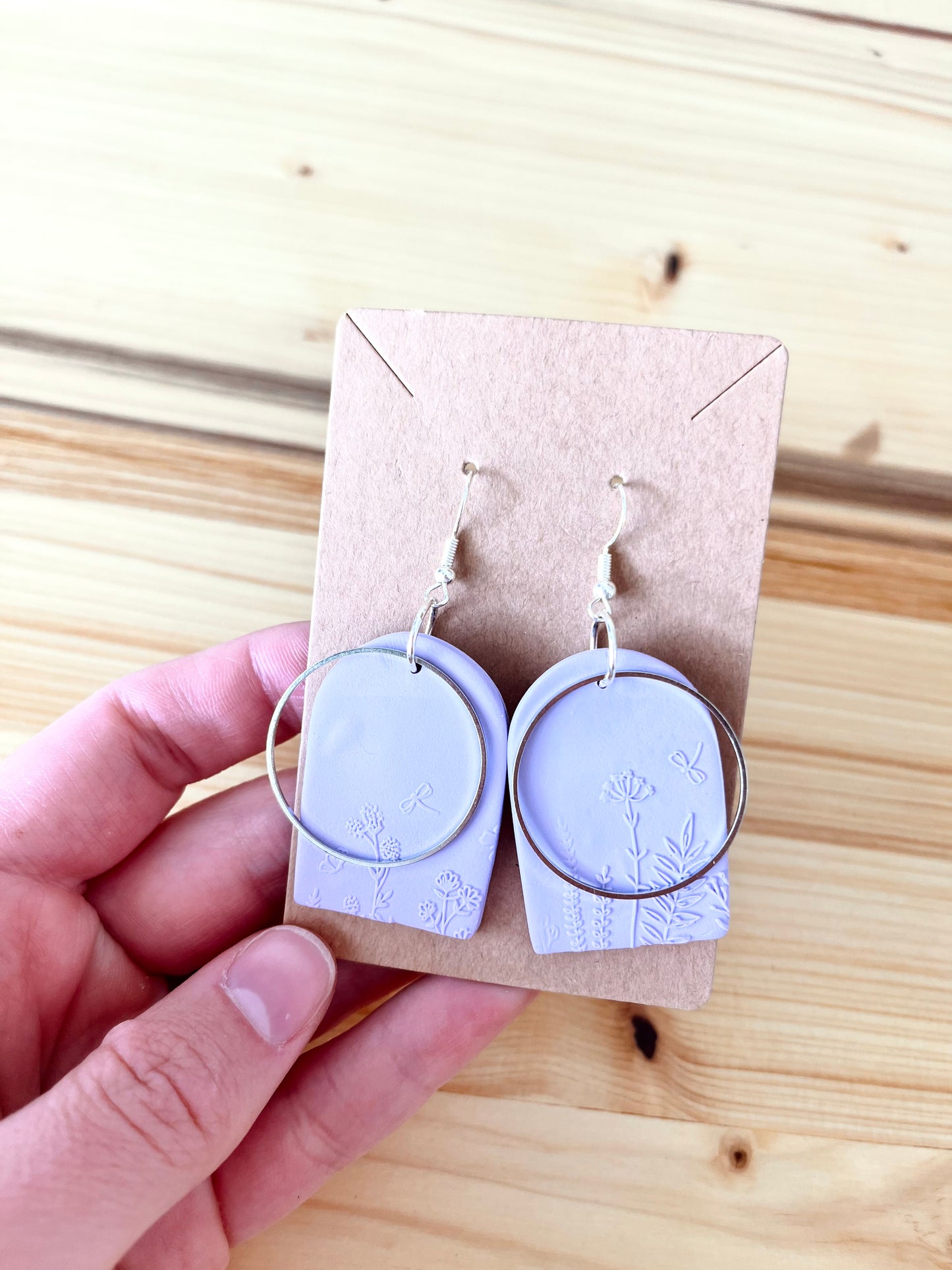 Consider the Wildflowers clay Earrings - Lilac