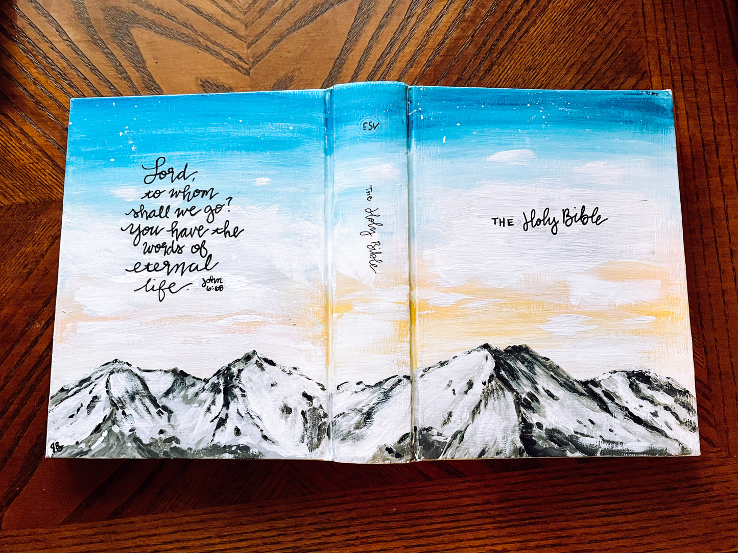 Semi-Custom Hand-Painted Bible | Floral ESV