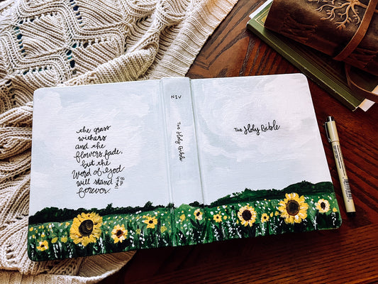 Wildflower Hand-Painted Bible | NIV