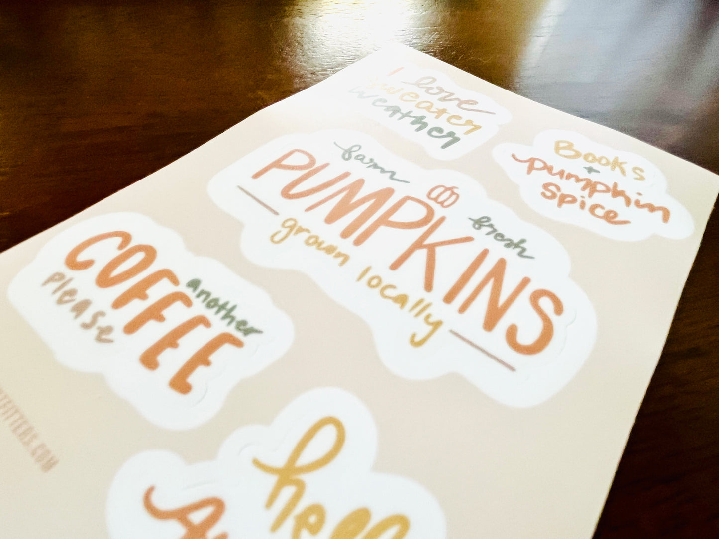 Fall Phrases Sticker sheet